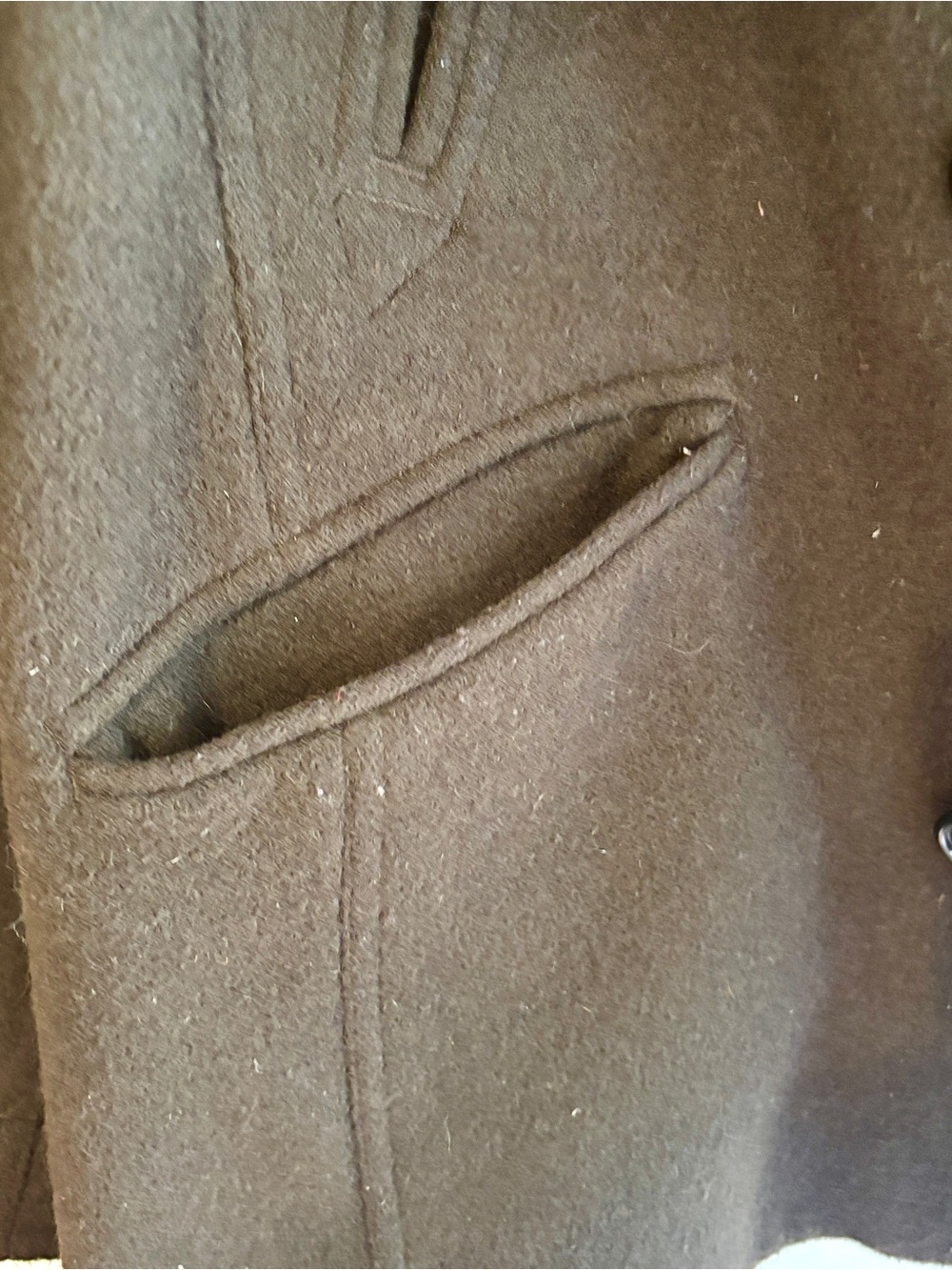 J.Crew  Large Black Wool Blend Double Breasted Peacoat Jacket - Picture 9 of 14